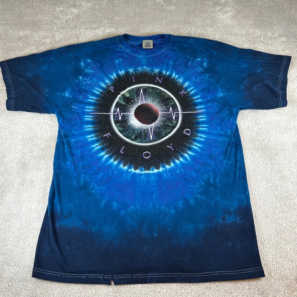 Pink Floyd Pulse Liquid Blue Tie Dye Graphic T-Shirt Blue Men's XL 2005 Rock Tee